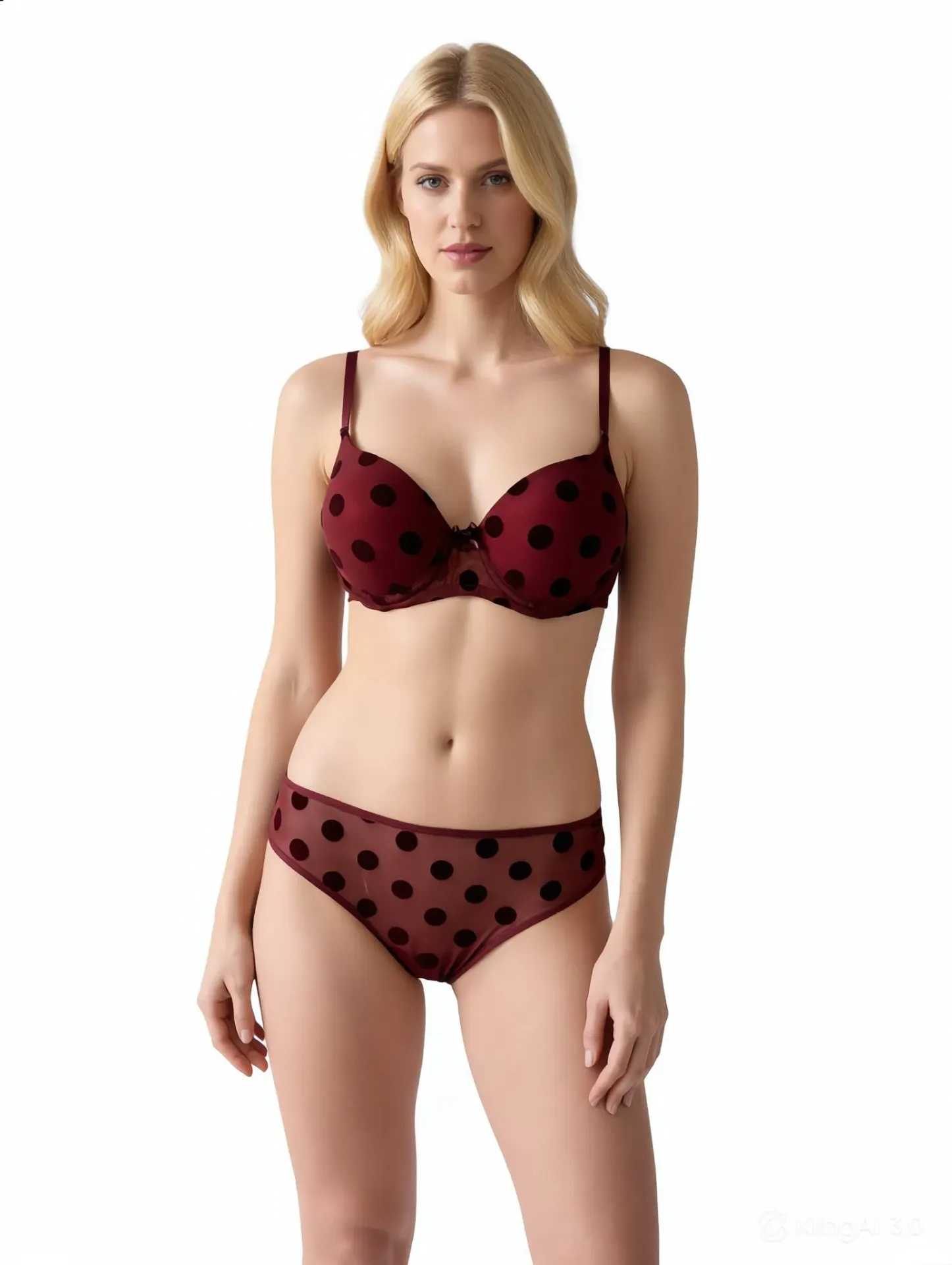 [4008-BORDO-80] 4008 DESTEKLİ PUANTİYELİ TÜL SÜTYEN TAKIMI (Bordo, 80B)